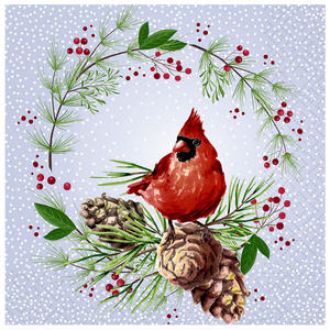 IHR Napkin Lunch Paper Winter Cardinal IHR Napkin Lunch Paper Winter Cardinal