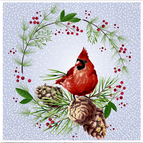 IHR Napkin Lunch Paper Winter Cardinal IHR Napkin Lunch Paper Winter Cardinal