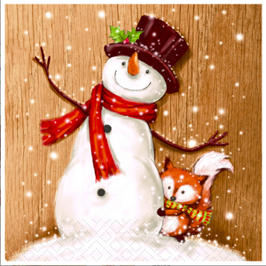 OCD Napkin Lunch Paper Cheery Snowman OCD Napkin Lunch Paper Cheery Snowman
