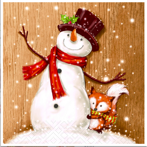 OCD Napkin Lunch Paper Cheery Snowman OCD Napkin Lunch Paper Cheery Snowman