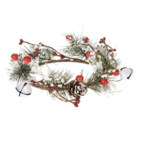 Candle Ring with Red Berries and Bells