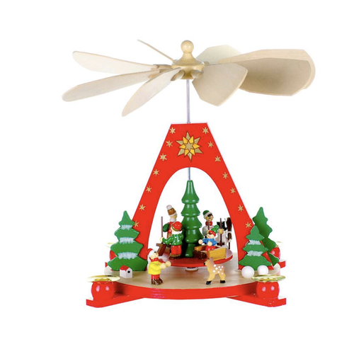 Christmas Tradition Rotary Candle Playing Winter Joy Red Christmas Tradition Rotary Candle Playing Winter Joy Red