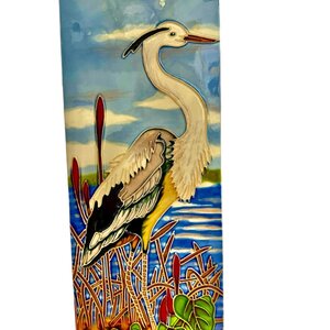 Benaya Handcrafted Art Decor Tile Blue Heron 6 x 16 inches