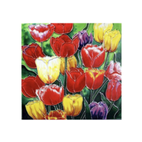 Trivet Tile Tulip Montage 8 x 8 Inch