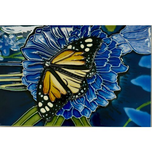 Benaya Handcrafted Art Decor Tile Night Monarch 8 x 12