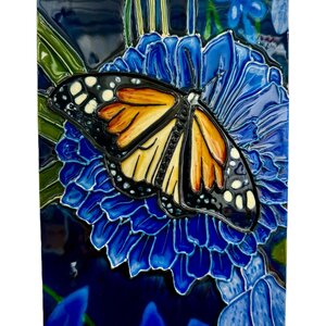 Benaya Handcrafted Art Decor Tile Night Monarch 8 x 12