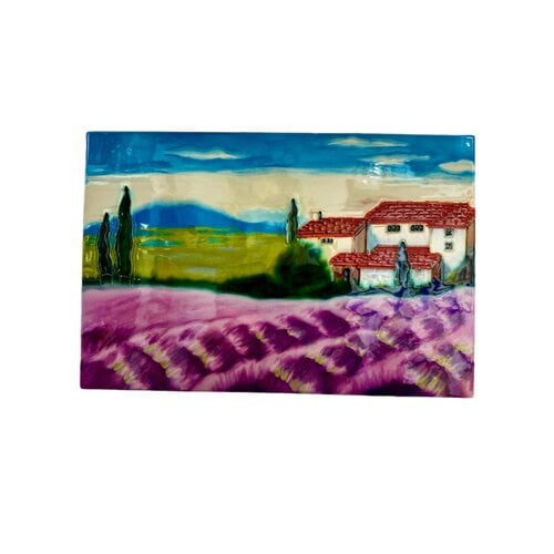 Benaya Handcrafted Art Decor Tile Lavender Fields 8 x 12 inches Benaya Handcrafted Art Decor Tile Lavender Fields 8 x 12 inches