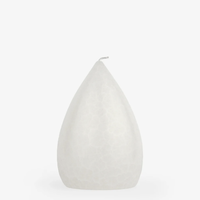 Candle Stout Crackle White 6 inches