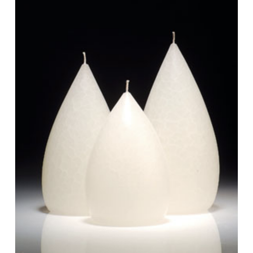 Barrick Design Candle Stout Crackle White 7 inches