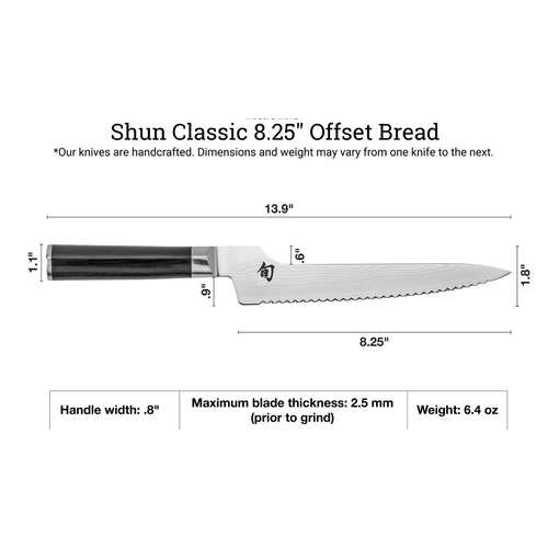 Shun Shun Classic Bread Knife Offset 8.5 inches