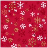 Napkin Lunch Paper Traditional Snow Red