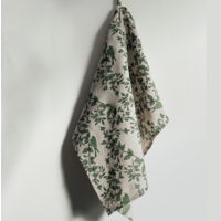 Tea Towel Giardino Green Leaves Linen