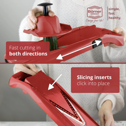 Borner V-Power Slicer Set BORNER Red Made in Germany
