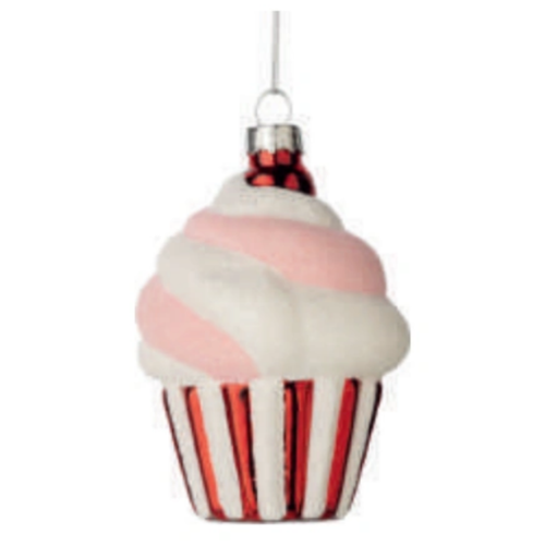 Silver Tree Ornament Glass Cupcake Silver Tree Ornament Glass Cupcake