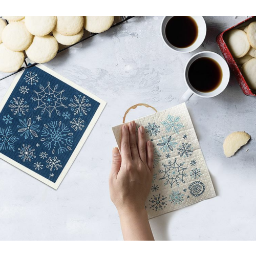 Abbott Swedish Cloth All Over Snowflakes Blue