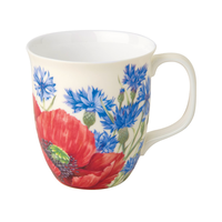 Mug Bone China Poppy and Cornflowers