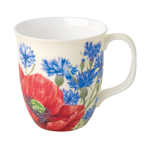 IHR Mug Bone China Poppy and Cornflowers