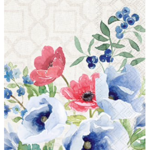 IHR Napkin Guest Paper Indigo Bouquet