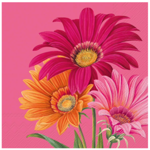 IHR Napkin Lunch Paper Joyful Gerbera Pink