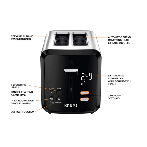 Krups KRUPS Digital Stainless Steel 2-Slot Memory Toaster