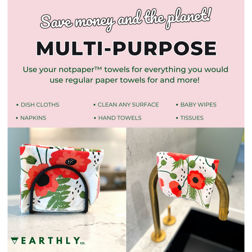 Earthly Co. Notpaper Towel 10 Pack Harvest Garden