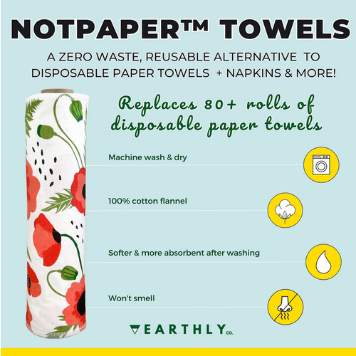 Earthly Co. Notpaper Towel 10 Pack Harvest Garden
