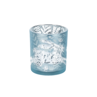 Tealight Candle Holder Etched Bunny Floral