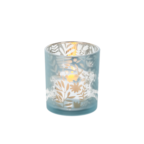 Ganz Tealight Candle Holder Etched Bunny Floral