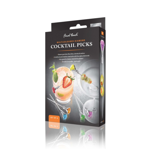 Final Touch Diamond Cocktail Picks Set of 6