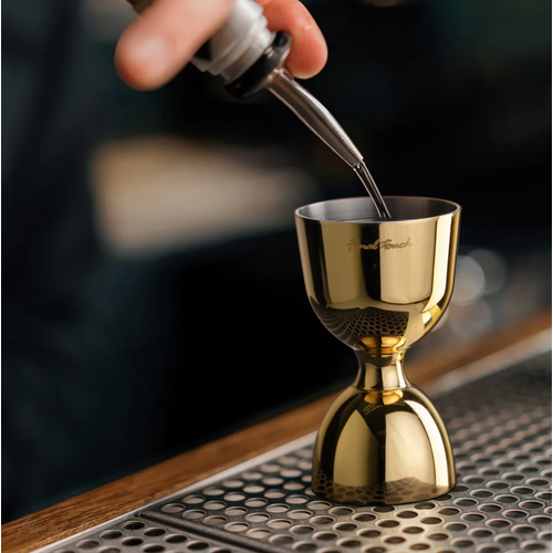 Final Touch Brass Plated Double Jigger