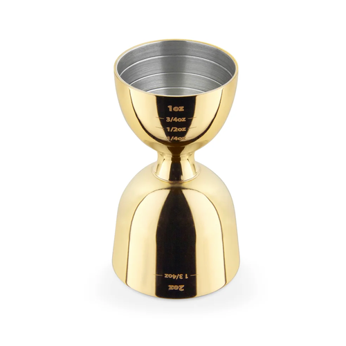 Final Touch Brass Plated Double Jigger