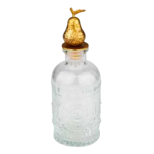 Silver Tree Glass Bottle with Brass Pear Silver Tree Glass Bottle with Brass Pear