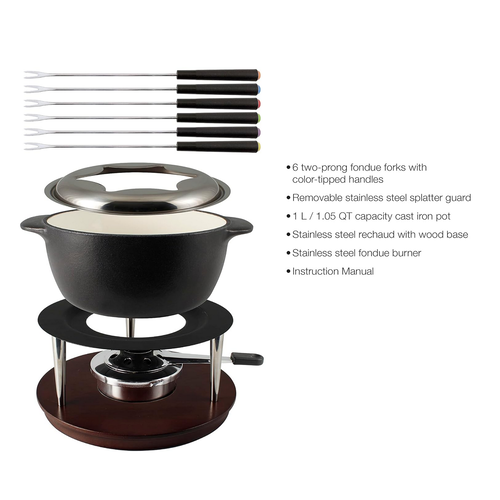 Swissmar Swissmar Summit Fondue Set 10pc Cast Iron Black