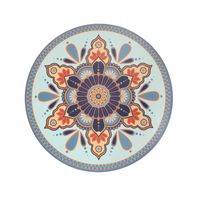 Placemat Round Medallion Aqua Set of 4