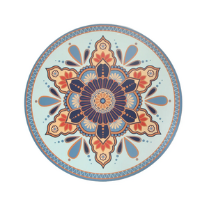 Harman Placemat Round Medallion Aqua Set of 4