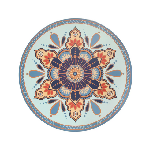 Harman Placemat Round Medallion Aqua Set of 4