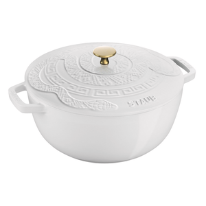 Staub French Oven Round 5 Qt Pure White Snake Staub