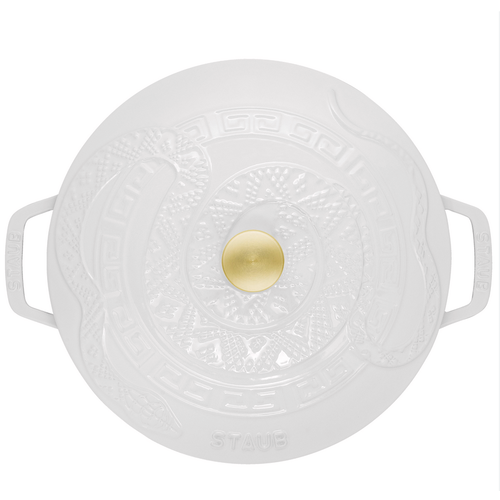 Staub French Oven Round 5 Qt Pure White Snake Staub