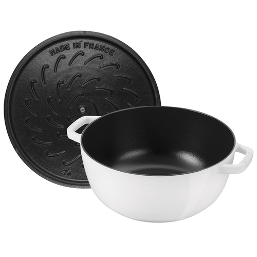 Staub French Oven Round 5 Qt Pure White Snake Staub