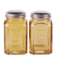 Salt and Pepper Shakers Retro Amber