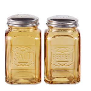 RSVP Salt and Pepper Shakers Retro Amber