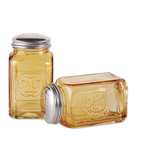 RSVP Salt and Pepper Shakers Retro Amber