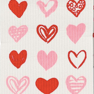 Abbott Swedish Cloth Pink and Red Hearts