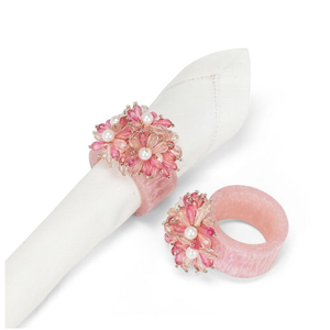 Abbott Beaded Flower Napkin Ring Pink