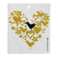 Swedish Cloth Blackbirds and Golden Hearts