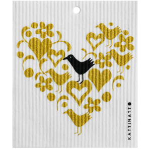 Kattinatt Swedish Cloth Swedish Cloth Blackbirds and Golden Hearts