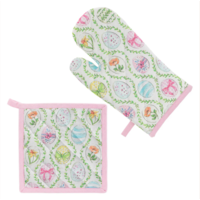 Oven Mit & Pot Holder Set Easter Bunny
