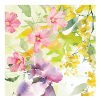 Napkin Souffle Fleuri Printemps Cotton-Linen