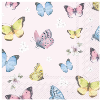 Napkin Cocktail Paper Romantic Butterflies