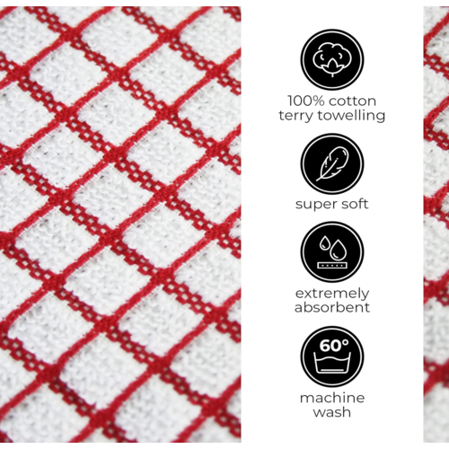 Samuel Lamont Poli-Dri Cotton Tea Towel Red